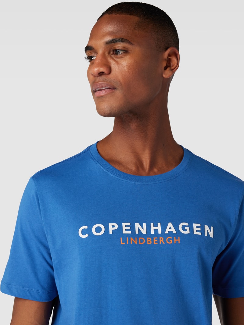 T-Shirt mit Label-Print Modell 'Copenhagen' in royalblau