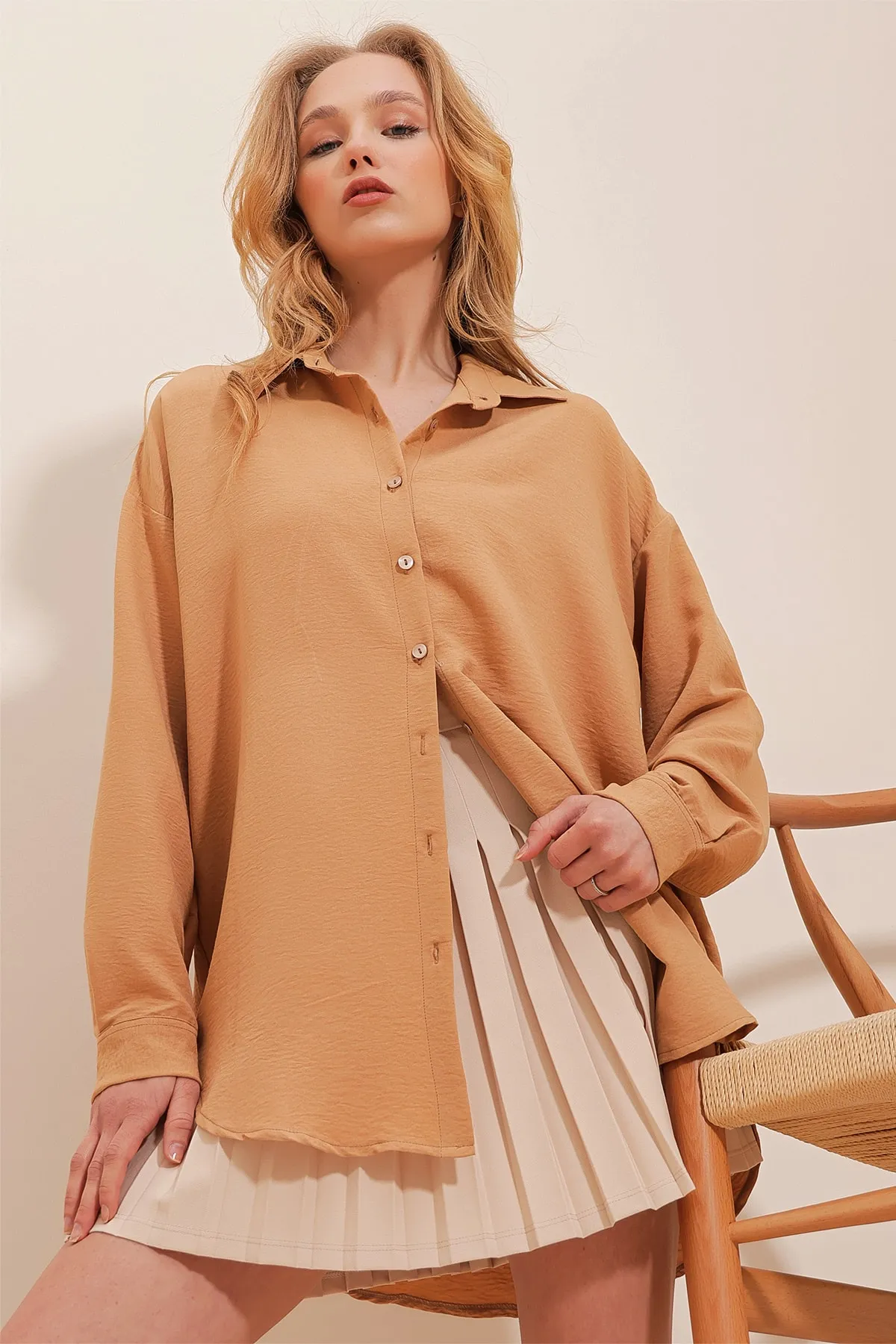 Trend Alaçatı Stili  Hemd - Braun - Regular Fit