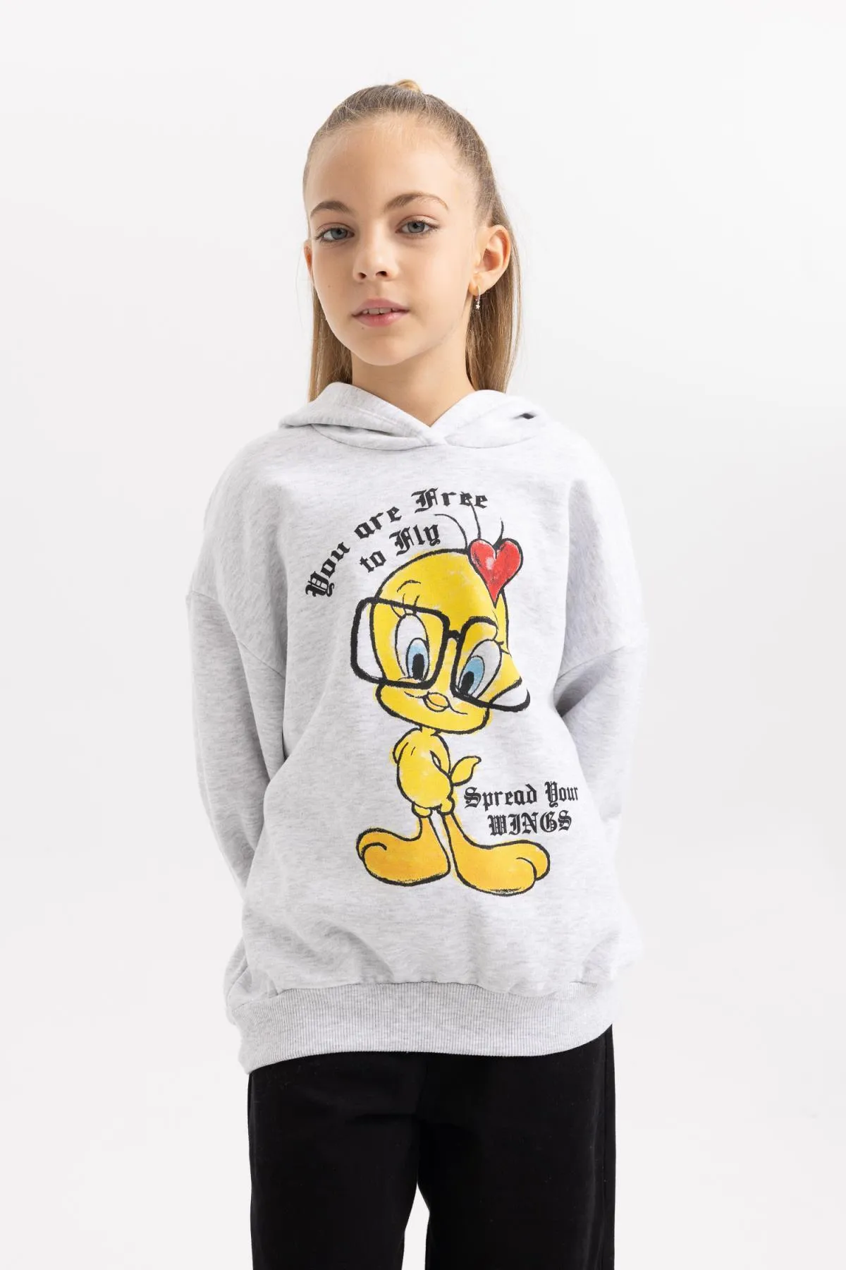 DeFacto  Looney Tunes Oversize-Sweatshirt mit Kapuze für Mädchen, weich, pelzig, dick, B4729a823wn