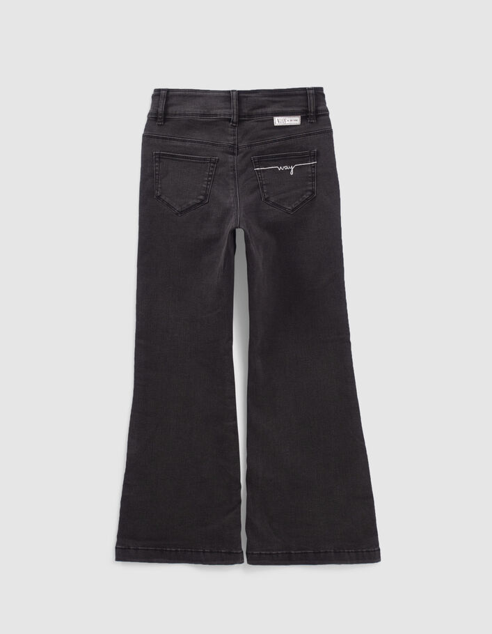 Jean BOOTCUT gris poche dos brodée fille