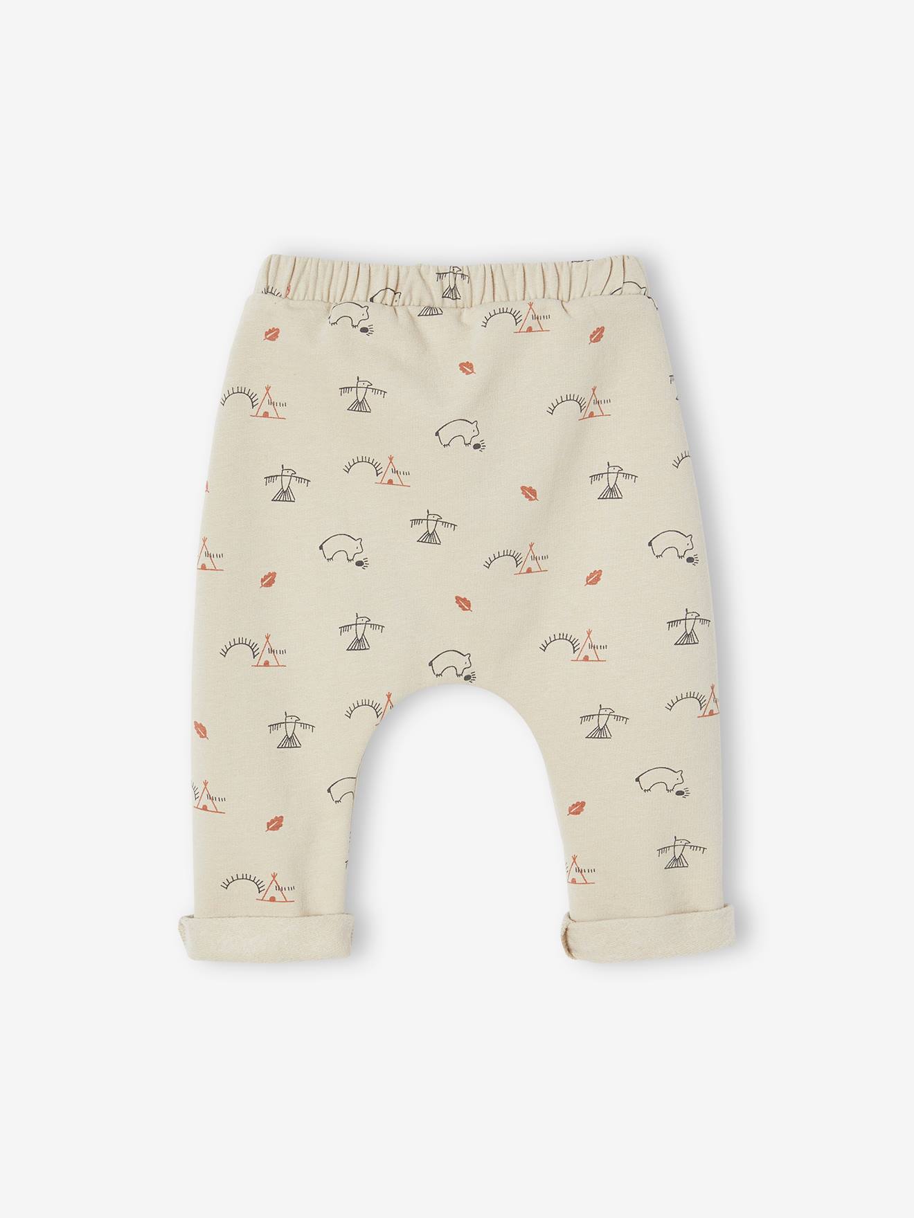 Pantalon naissance en molleton argile