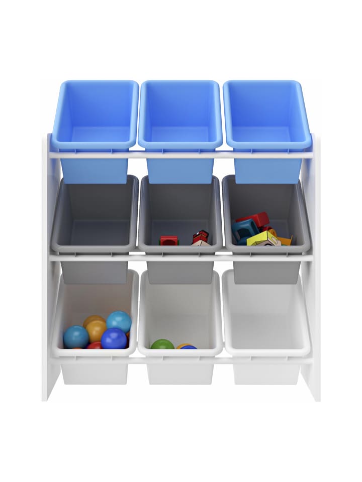 en.casa Kinderregal Muxía in Blau (H)60cm (B)62cm (T)26.5cm günstig kaufen onesize