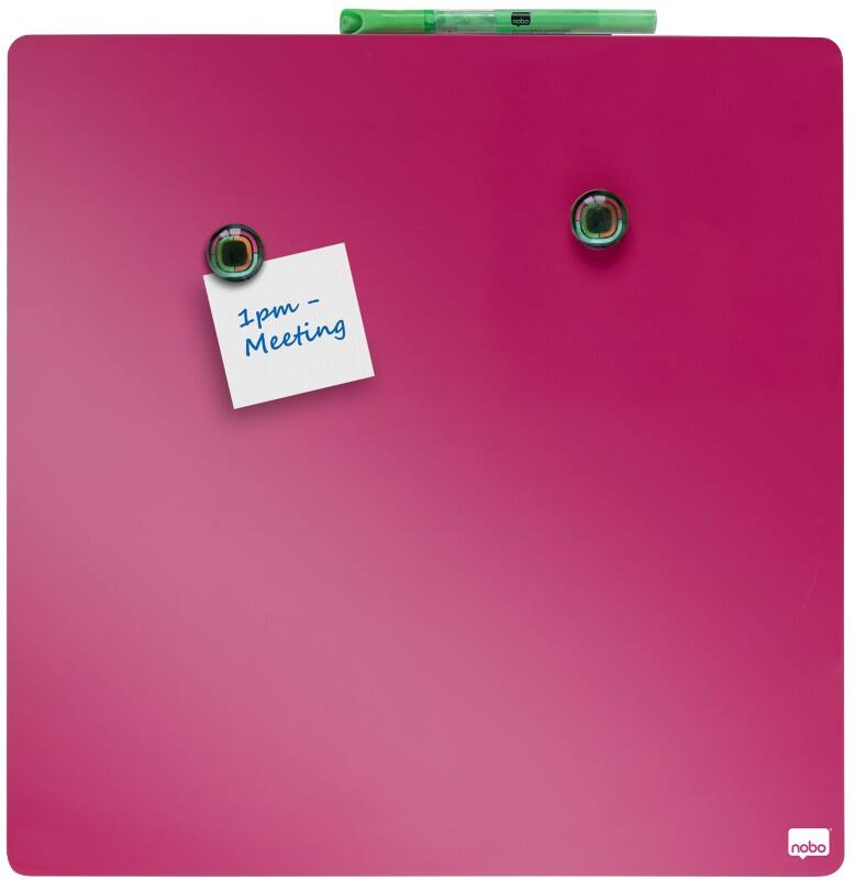 Nobo Mini Wandmontierbare Magnetische Whiteboard-Kachel 1903803 Lackierter Stahl Rahmenlos 360 mm x 360 mm Rosa
