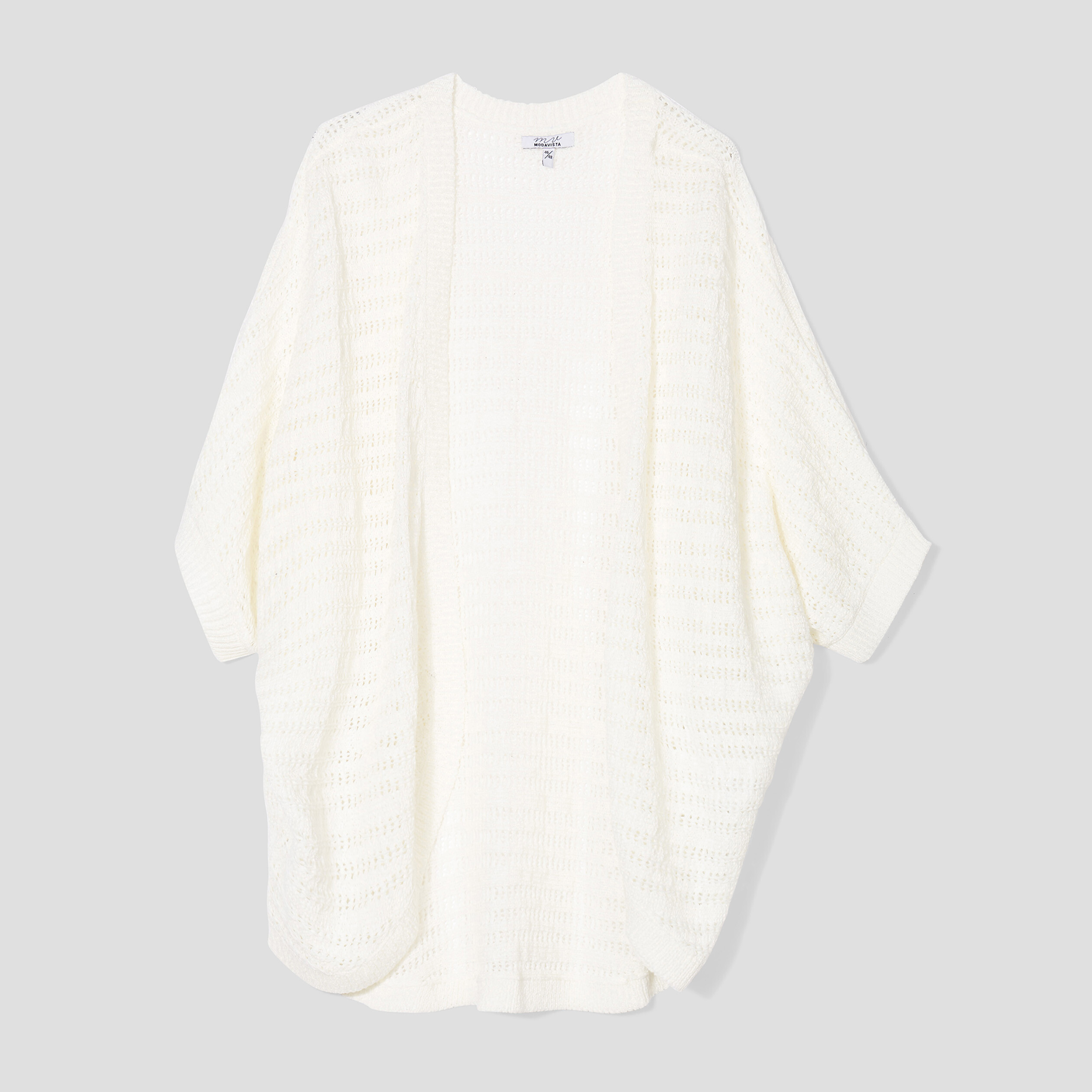 Gilet manches chauve-souris Modavista blanc femme grande taille | La Halle