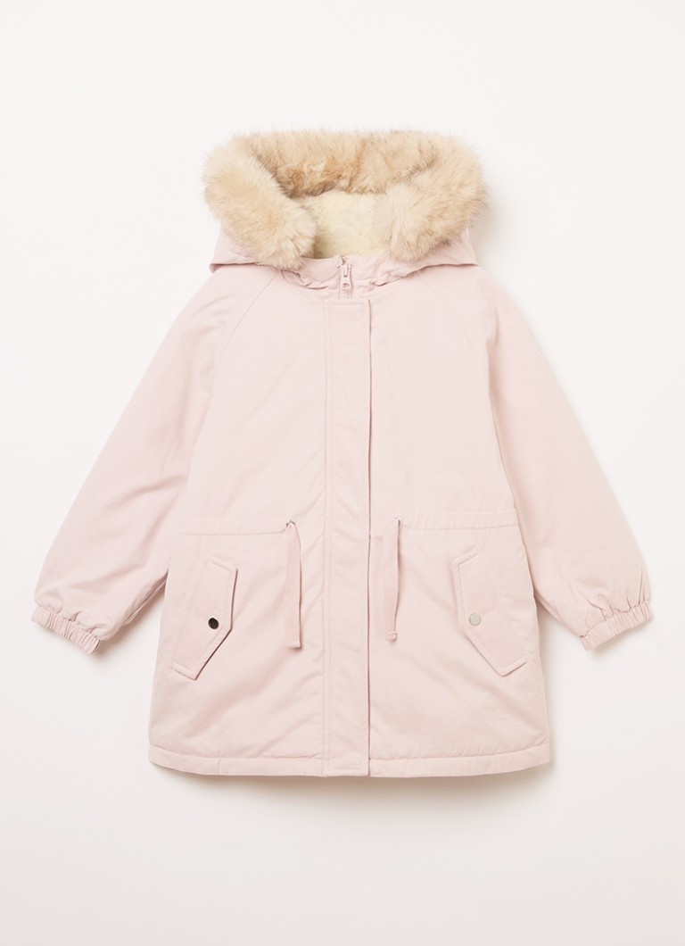 Parka matlasată Benetton cu guler din blană artificială