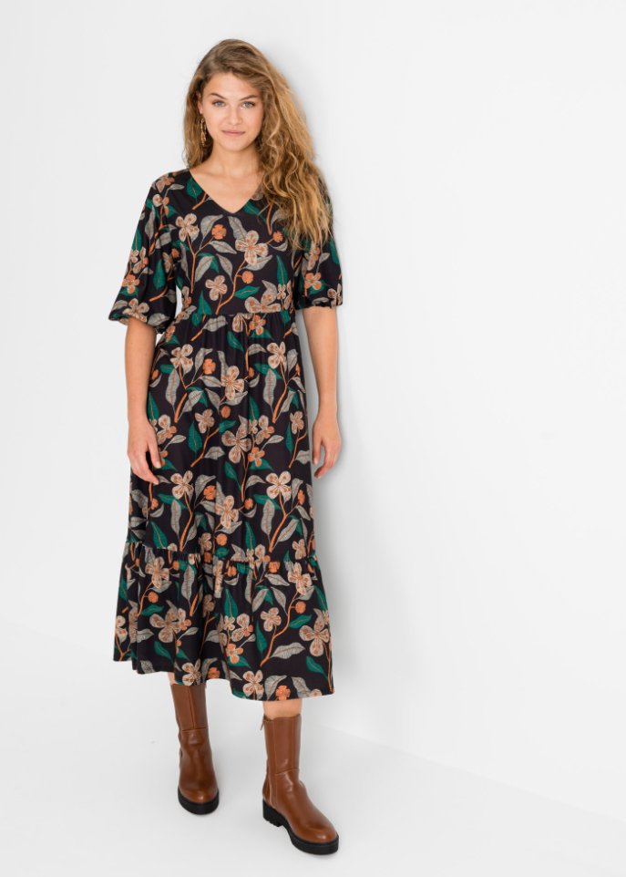 Midikleid mit Blumendruck