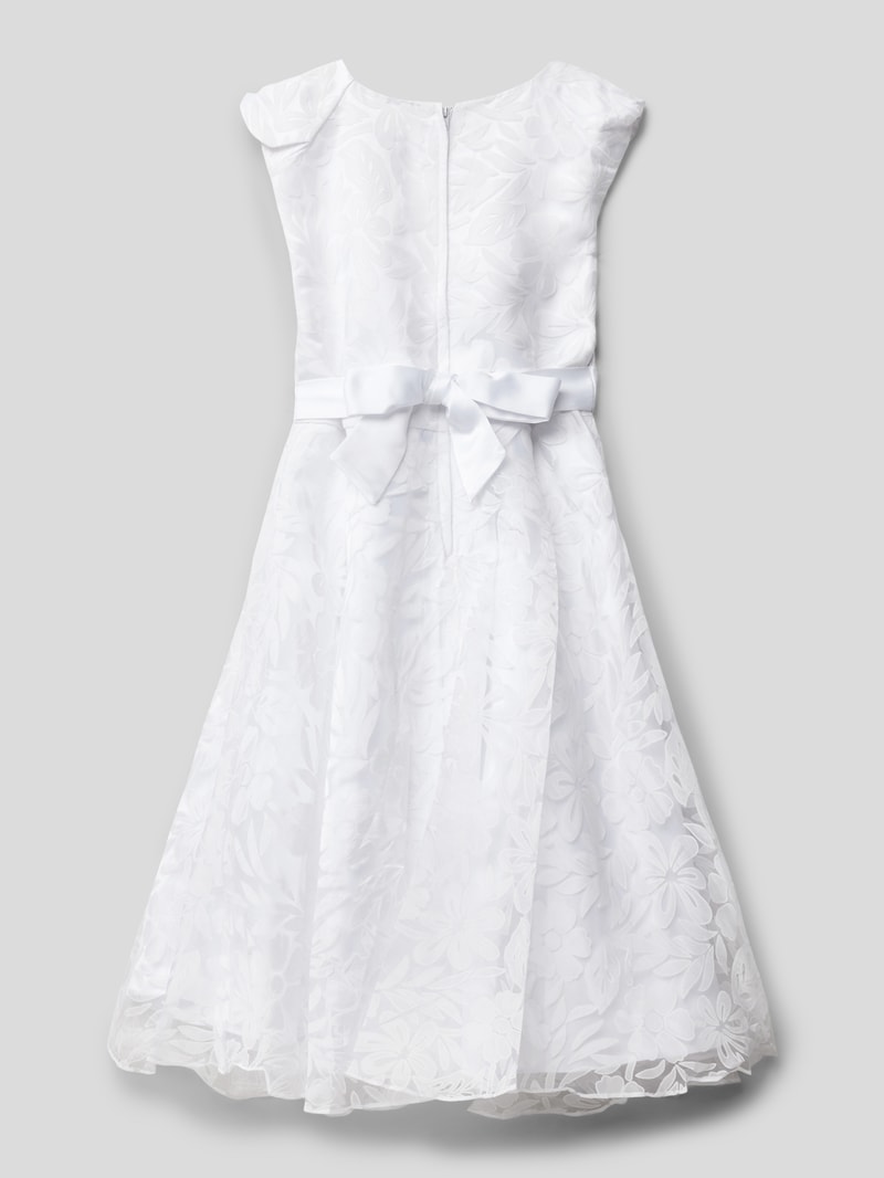 Kleid mit Rundhalsausschnitt in weiß