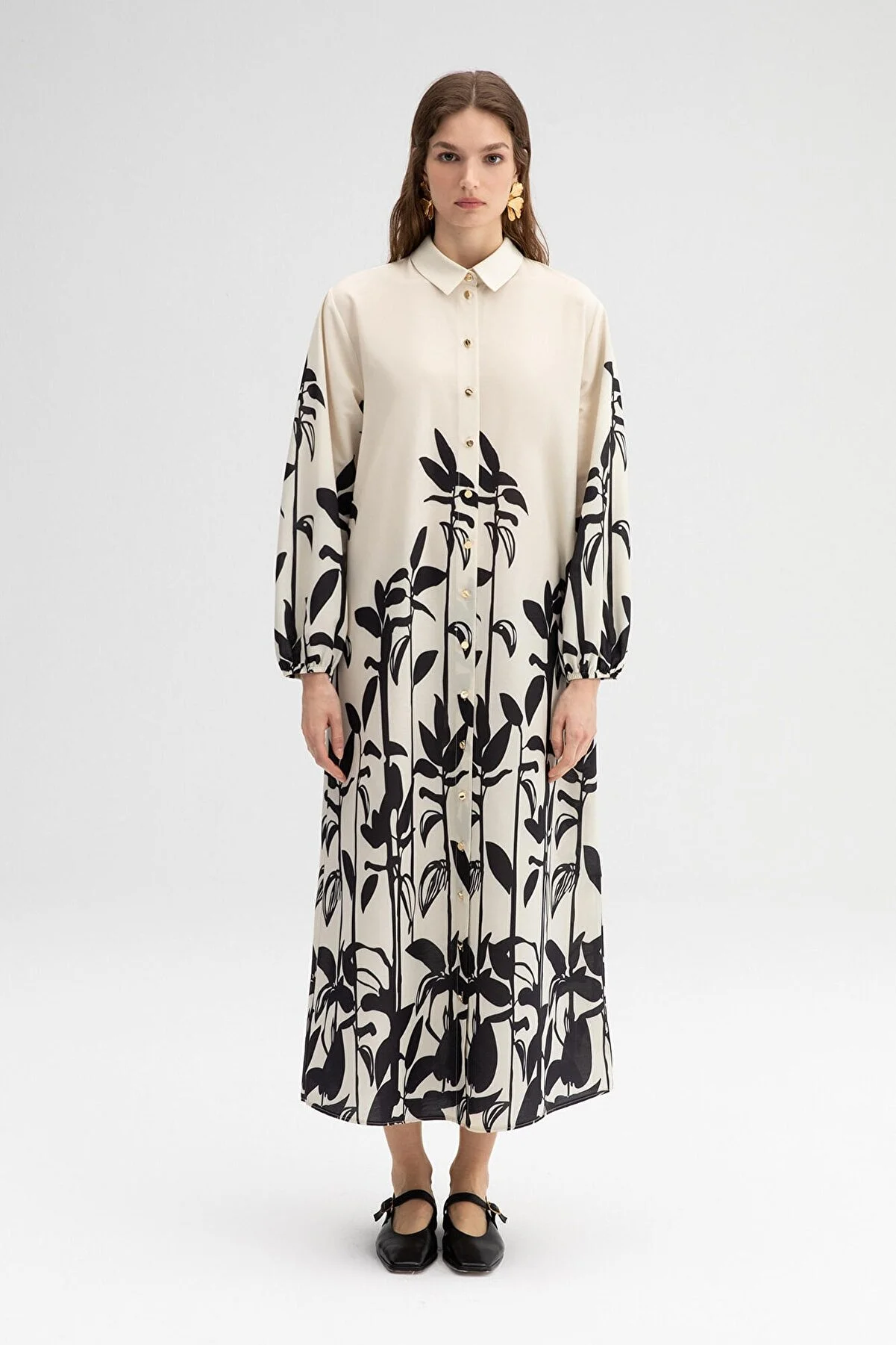 Touché Privé  Gemustertes Popeline-Hemdkleid