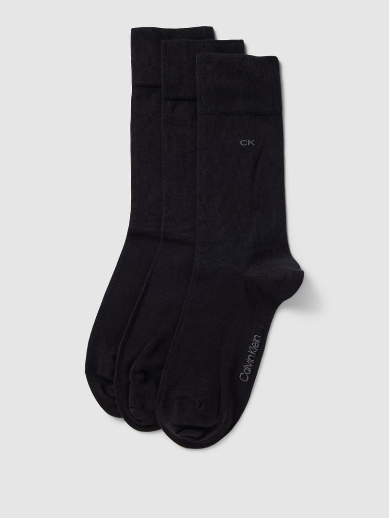 Socken in unifarbenem Design mit Label-Detail in schwarz