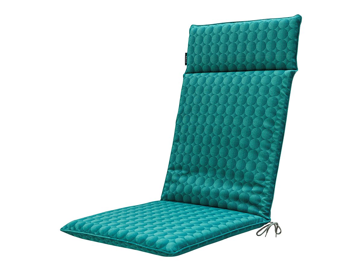 Madison Mairo Sea Blue 120 x 50 Gartenstuhlkissen mit hoher Rückenlehne