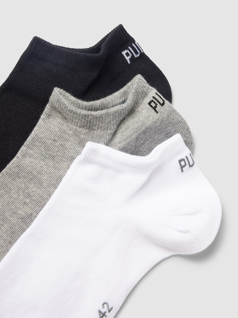 Sneakersocken mit Label-Details im 3er-Pack in mittelgrau