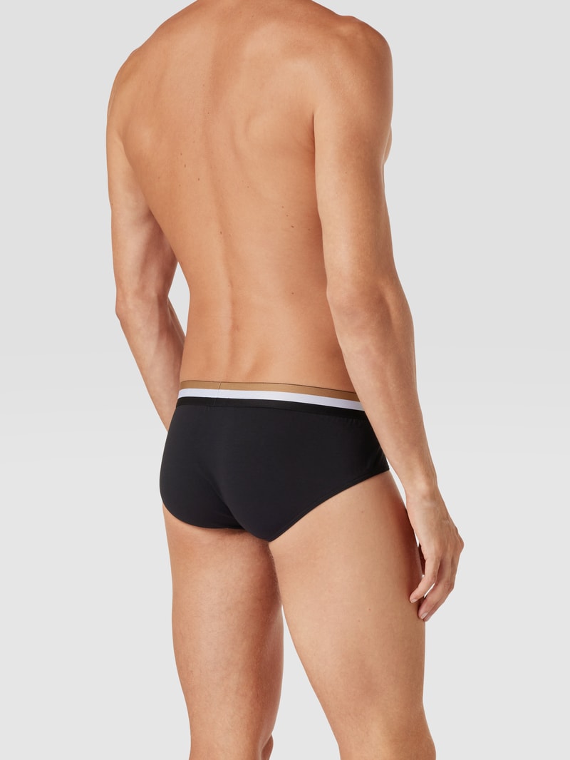 Slip mit Logo-Bund Modell 'Motion' in schwarz