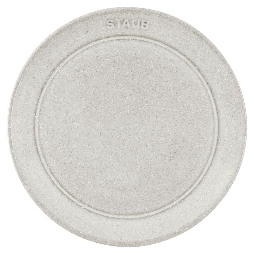 Teller flach 15 cm, Keramik, Weisser Trüffel
