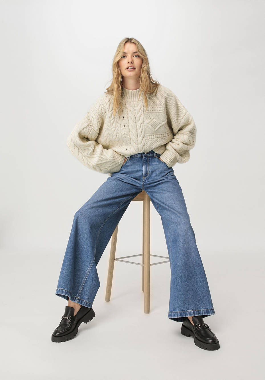 WUNDERKIND X HESSNATUR Jeans High Rise Flared aus reinem Bio-Denim