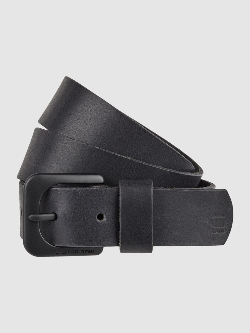 Ledergürtel mit Dornschließe in schwarz