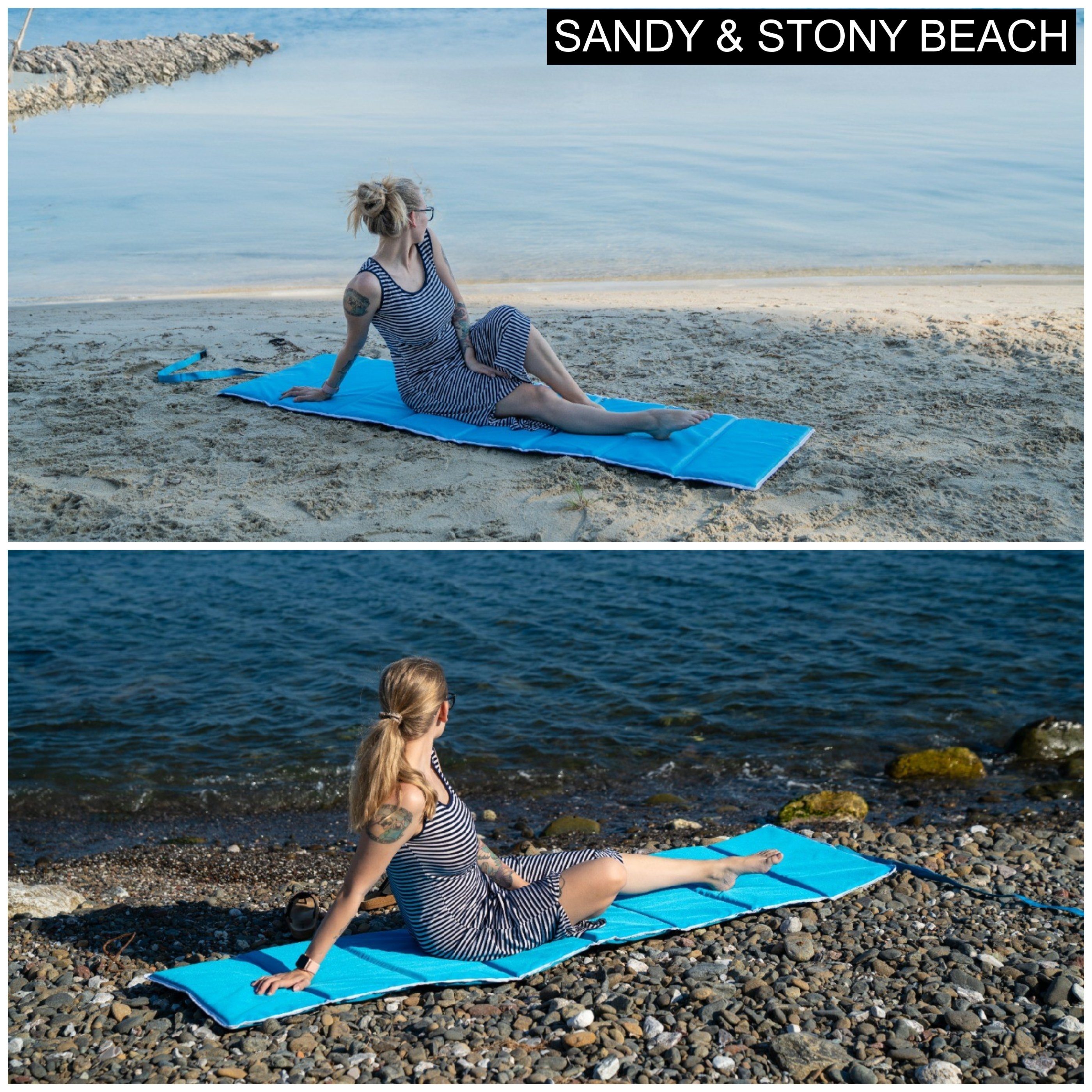 StarK Multifunktionsliege 4in1 Strandmatte-Wasserhängematte für Pool und Strand-, Bequeme Sonnenliegen Auflage, -Gepolsterte Auflage für Gartenliege, - Faltbare Camping Isomatte