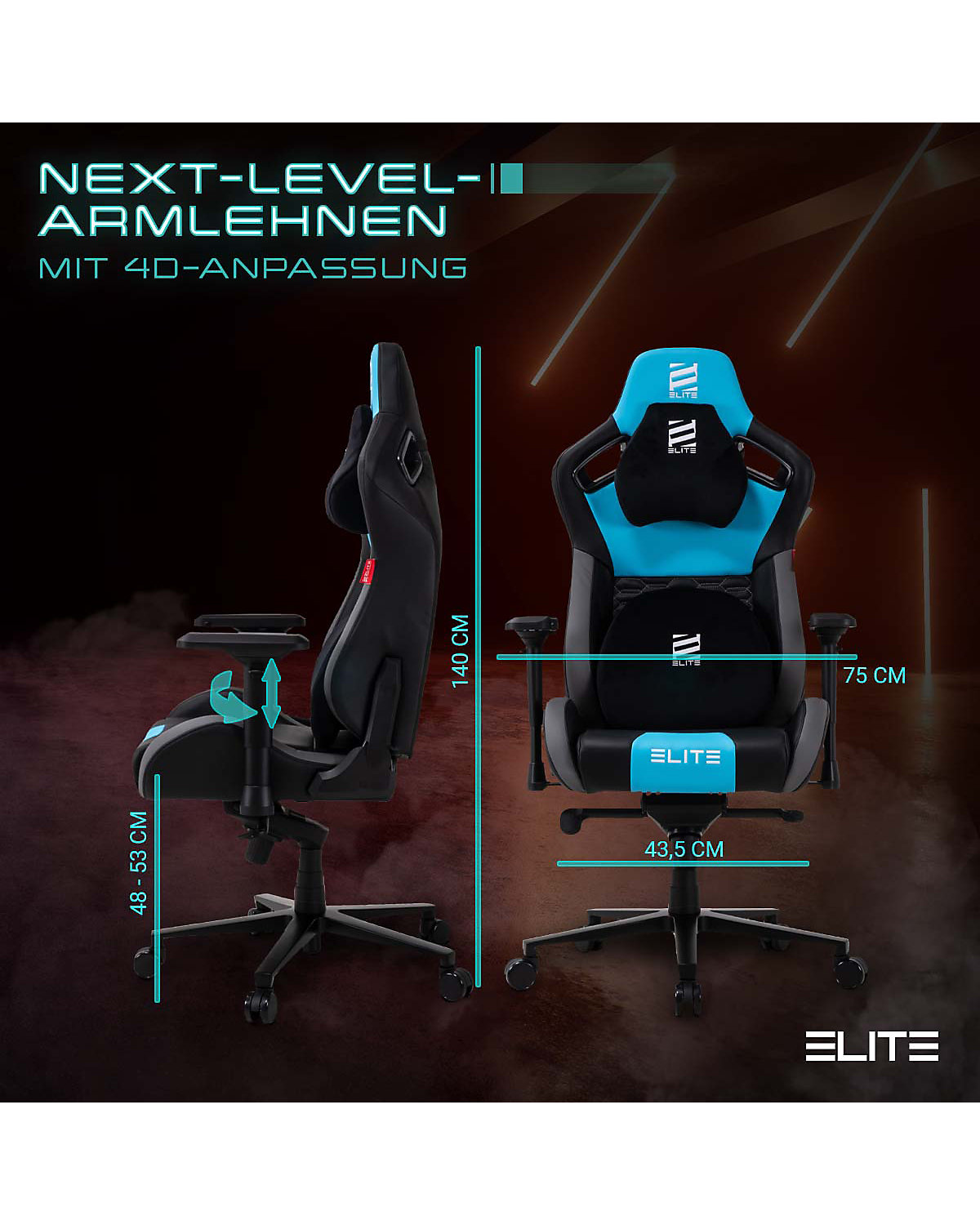 Gaming Stuhl MERCENARY - Ergonomischer Luxus Gaming Stuhl - 4D Armlehnen