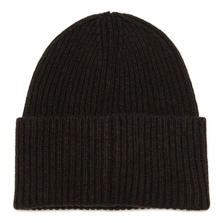 Norse Projects Merino Lambswool Rib N Logo Beanie truffle