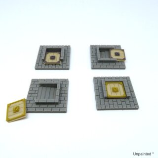 Vault Door Tiles for Zombicide Black Plague - 4 Pieces