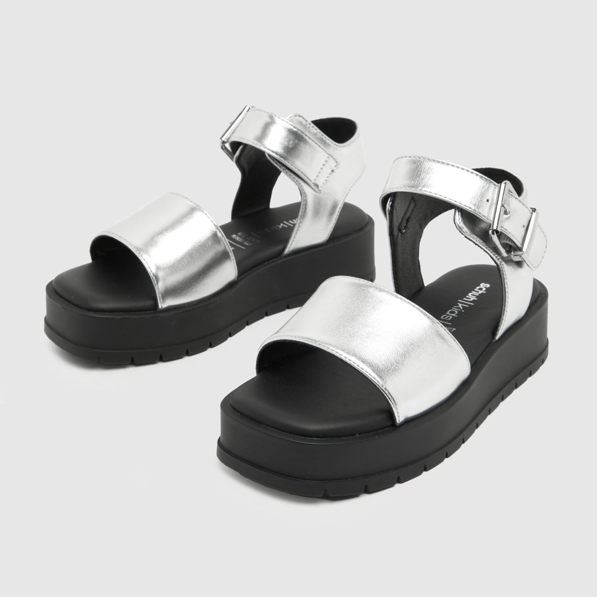 Schuh silverfärgade Trixie Chunky Junior-sandaler för flickor