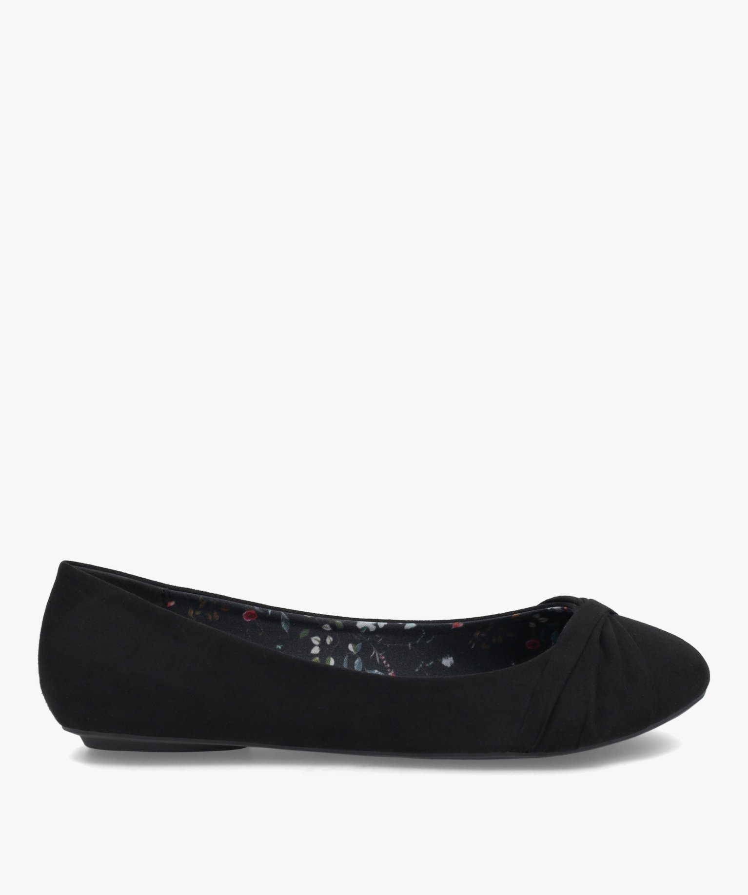 Ballerines femme unies avec bout drapé noir | GEMO