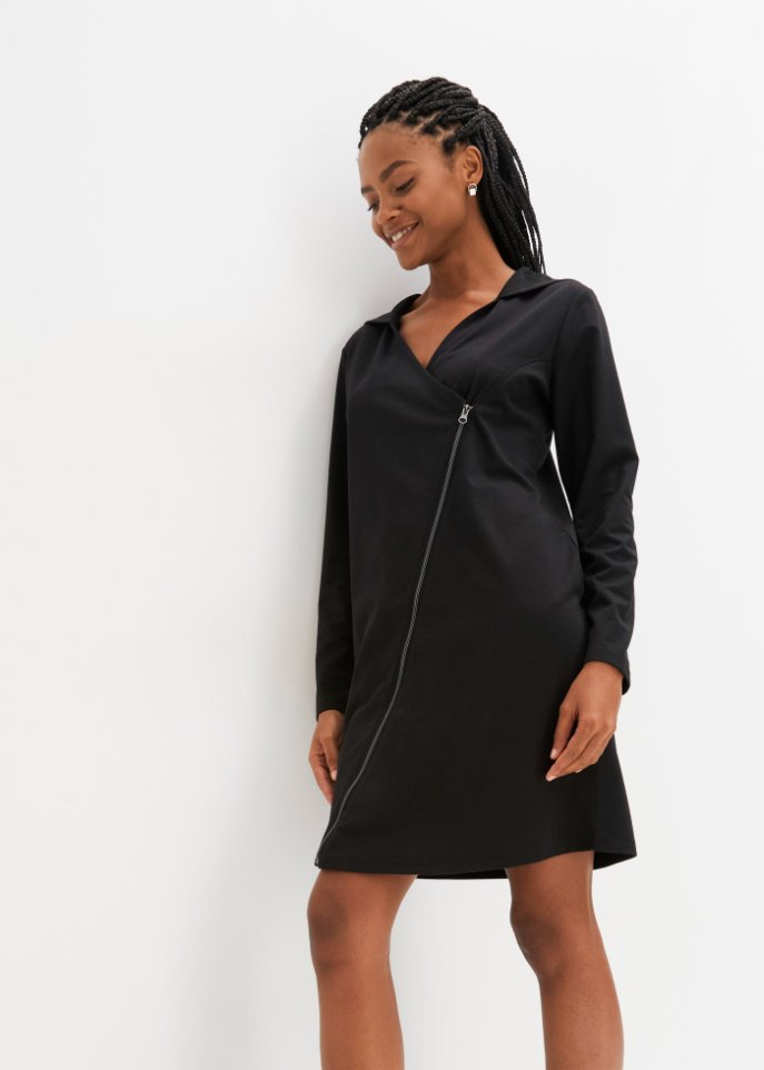Kleid mit Reißverschluss und Kapuze