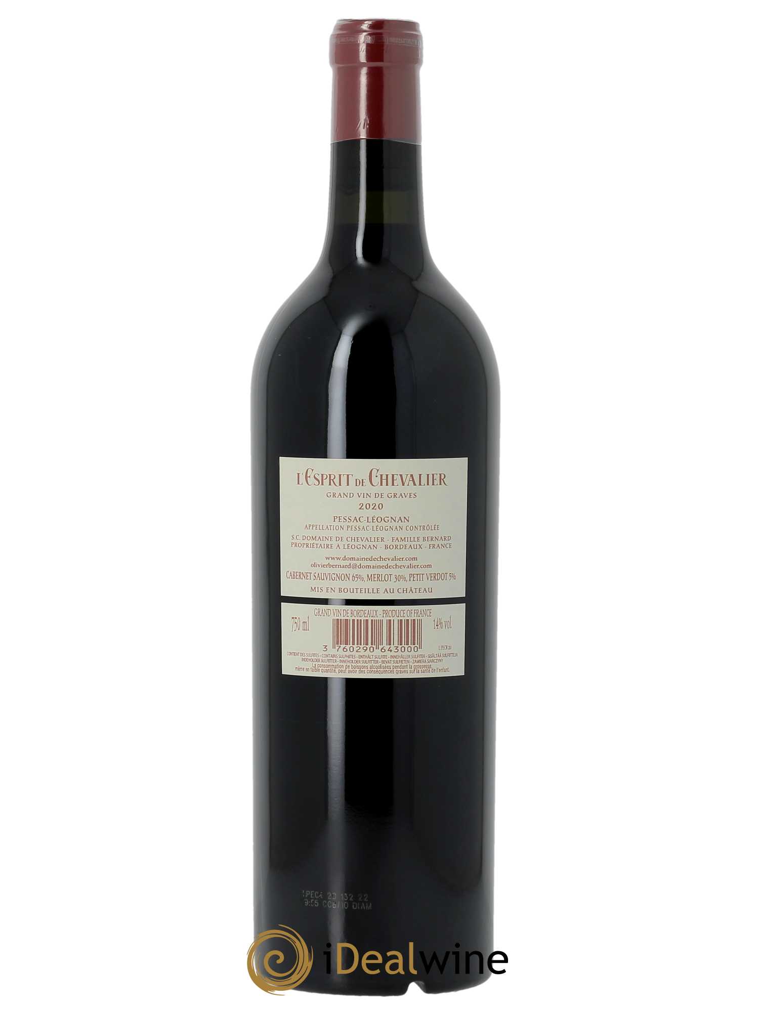 Esprit de Chevalier Second Vin  2020 - Lot de 1 Bouteille
