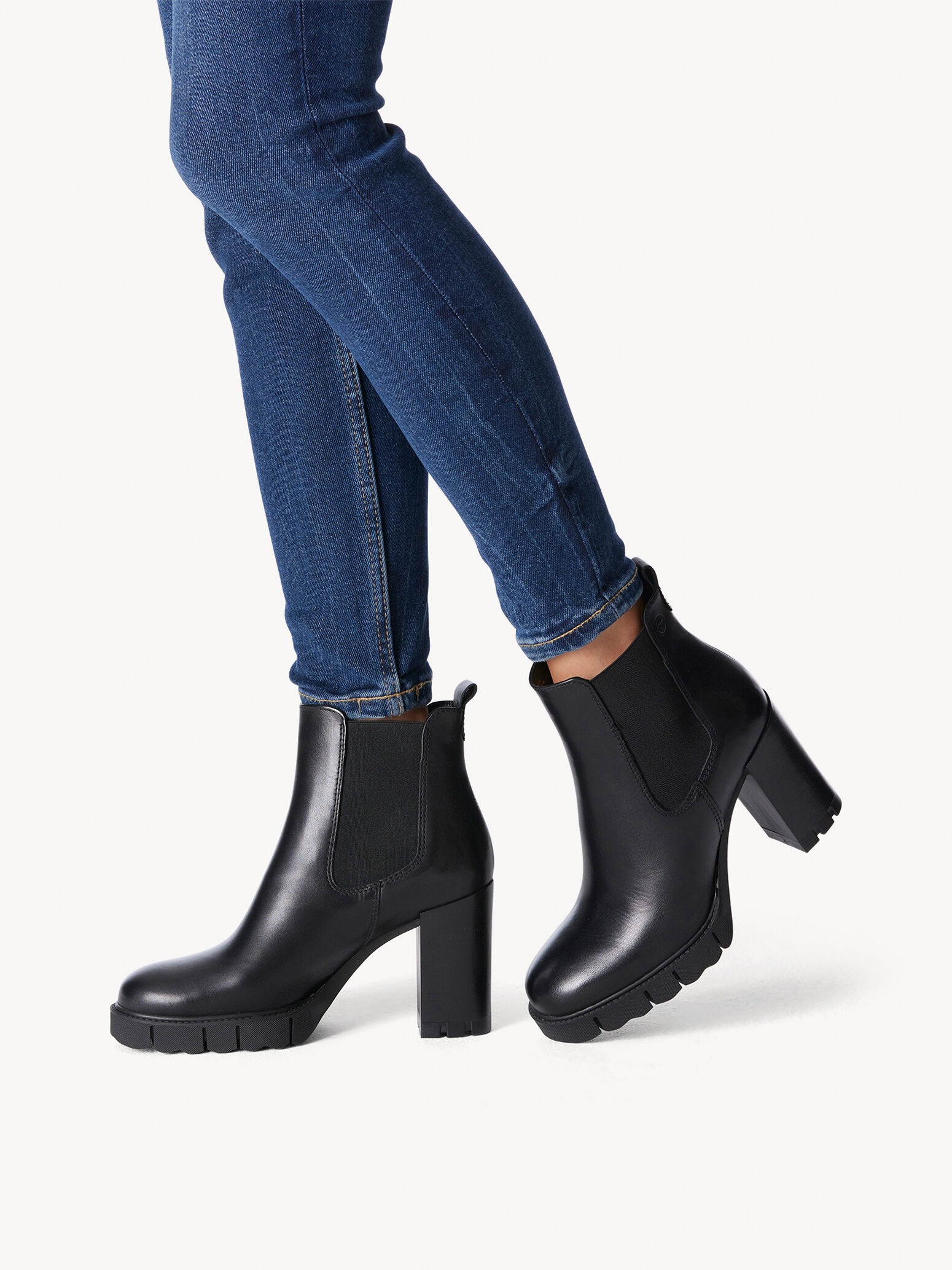 Bottine Chelsea en cuir - noir