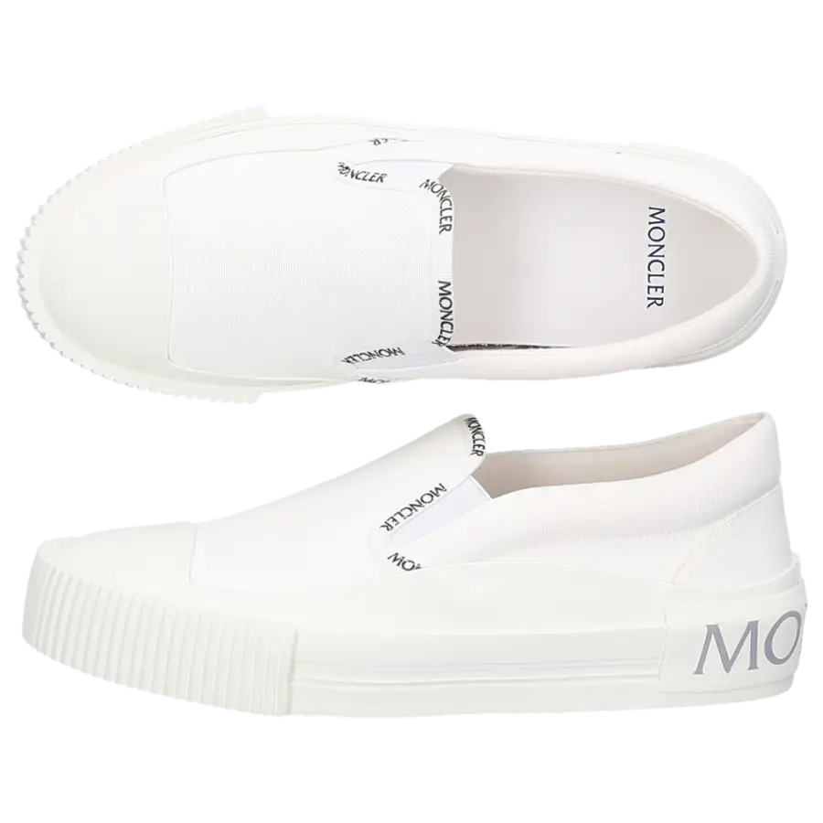 Moncler - Sneaker low GLISSIERE Kalbsleder - weiß