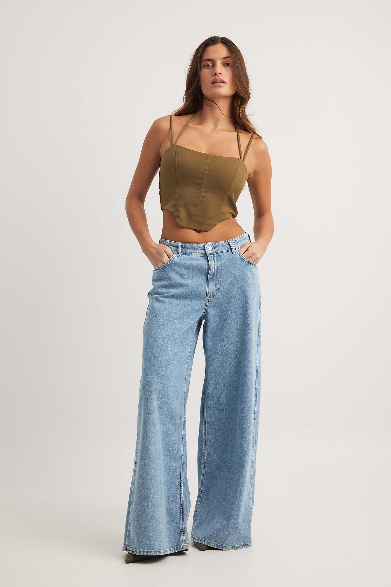 Smock Back Strap Detail Corset Top