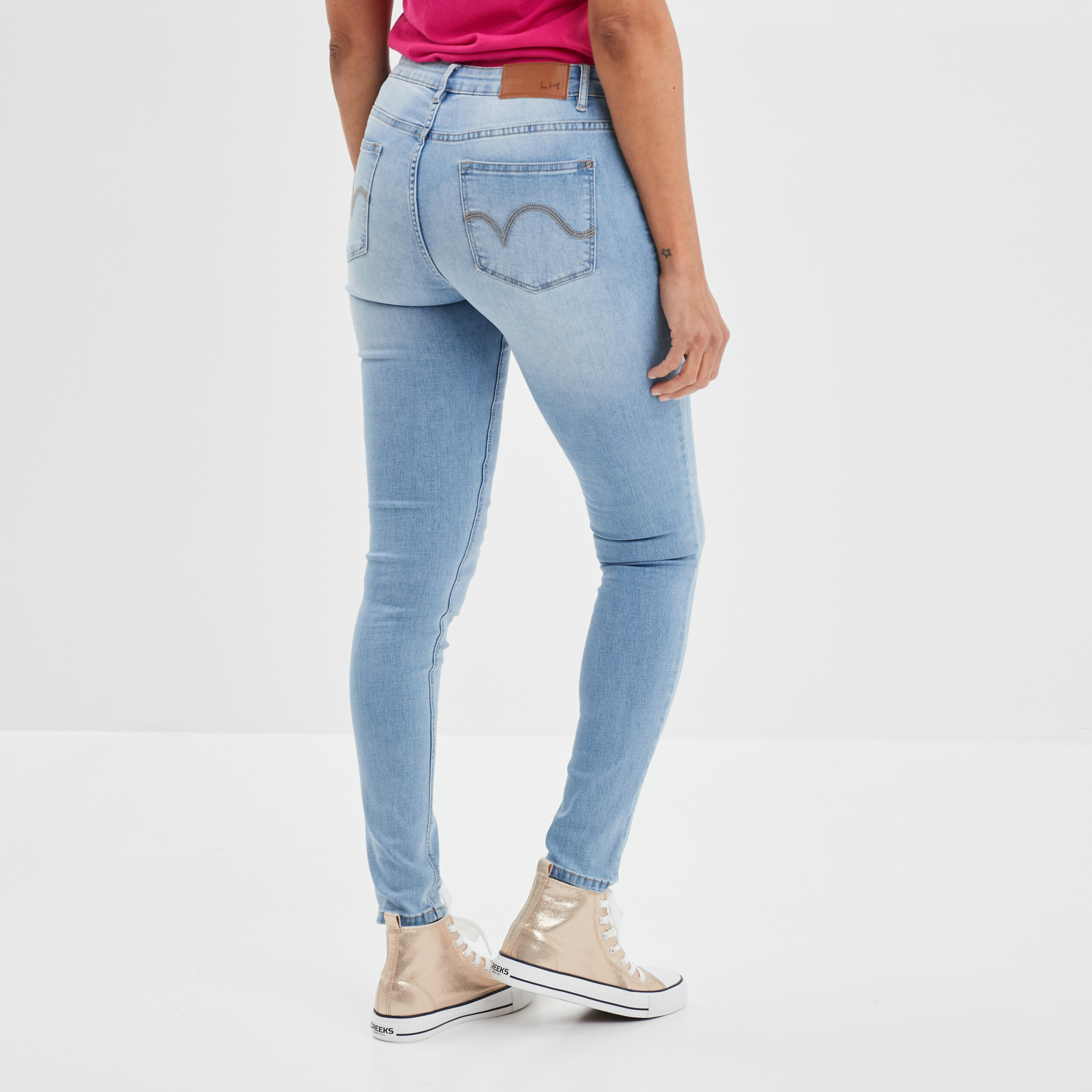 Jeans slim taille standard denim double stone femme | La Halle