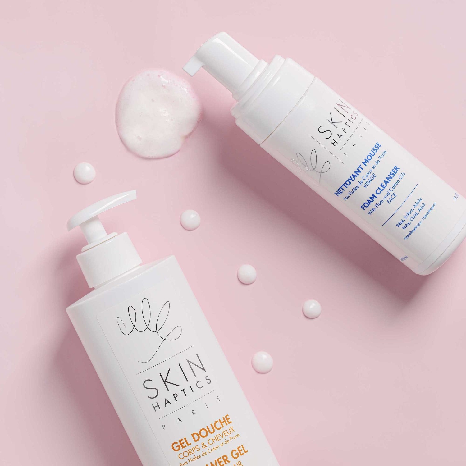 Skinhaptics ansigtsskumrens - med bomulds- og blommeolier