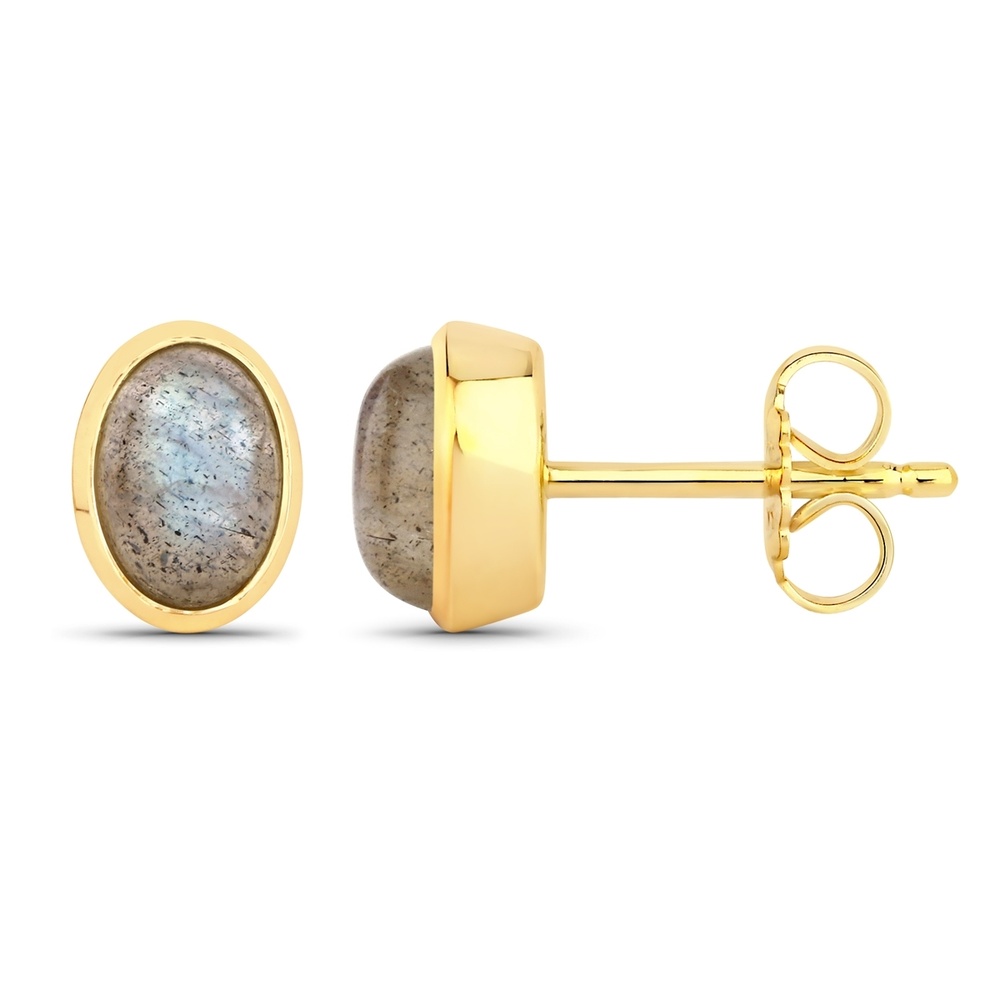 Rafaela Donata Boucles doreilles Argent sterling Labradorite en Or jaune Bijoux