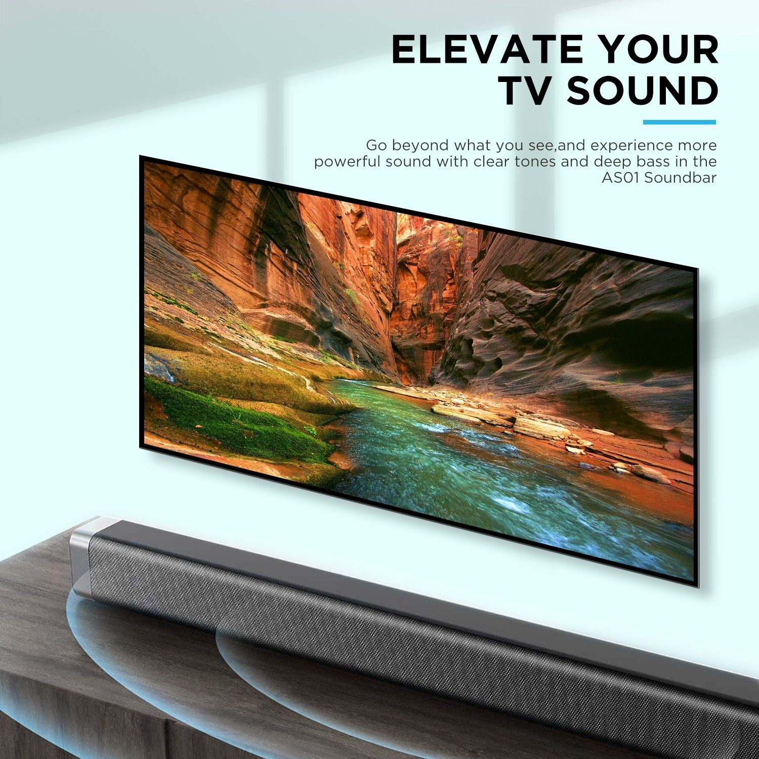ABOX Odine I Soundbar (120dB Lautsprecher mit integriertem Bass, DSP-Verarbeitungstechnologie)