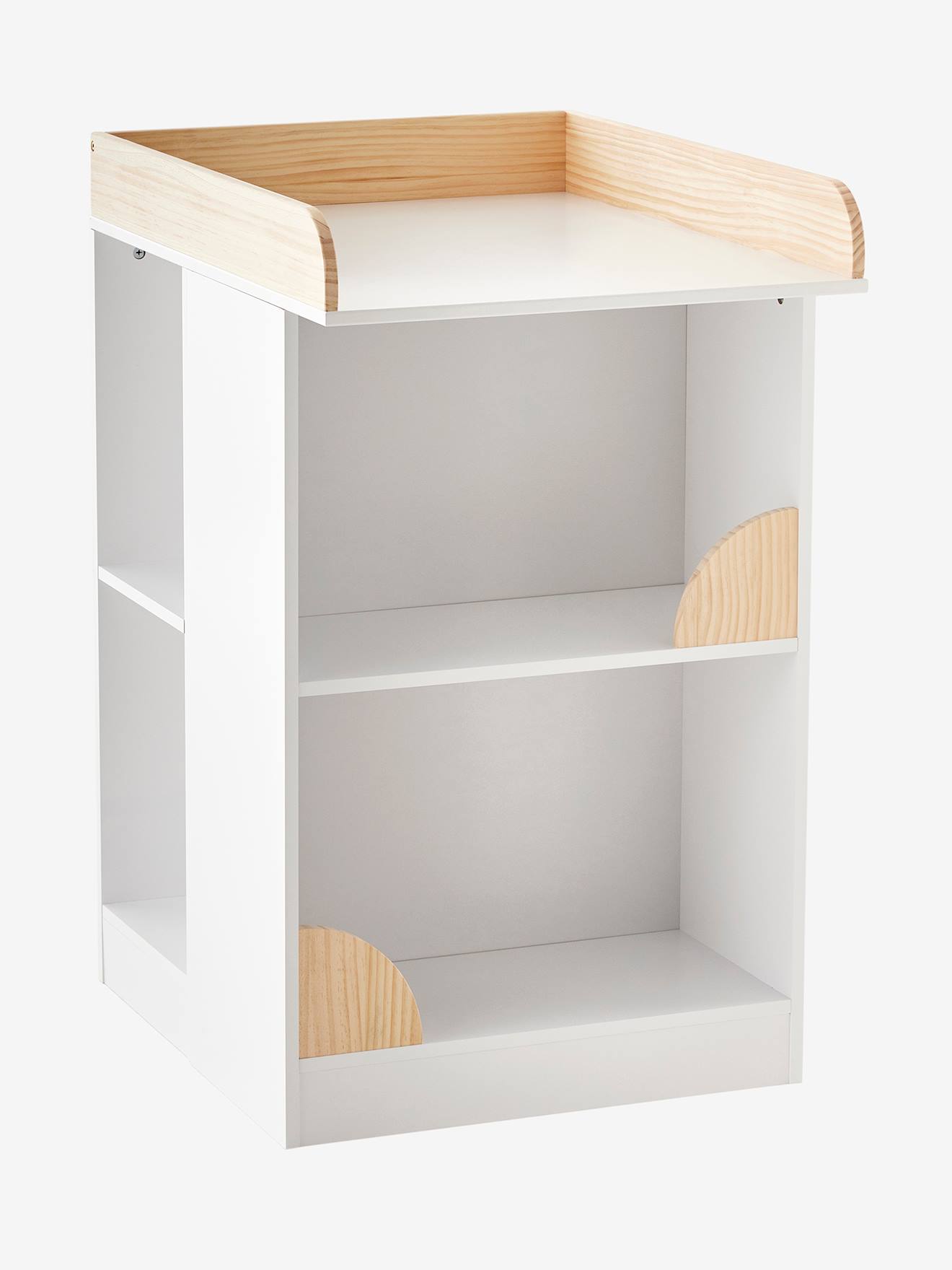 Vertbaudet Mitwachsender Wickeltisch ECLIPSE / 3 Regale für Babyzimmer - weiß/natur