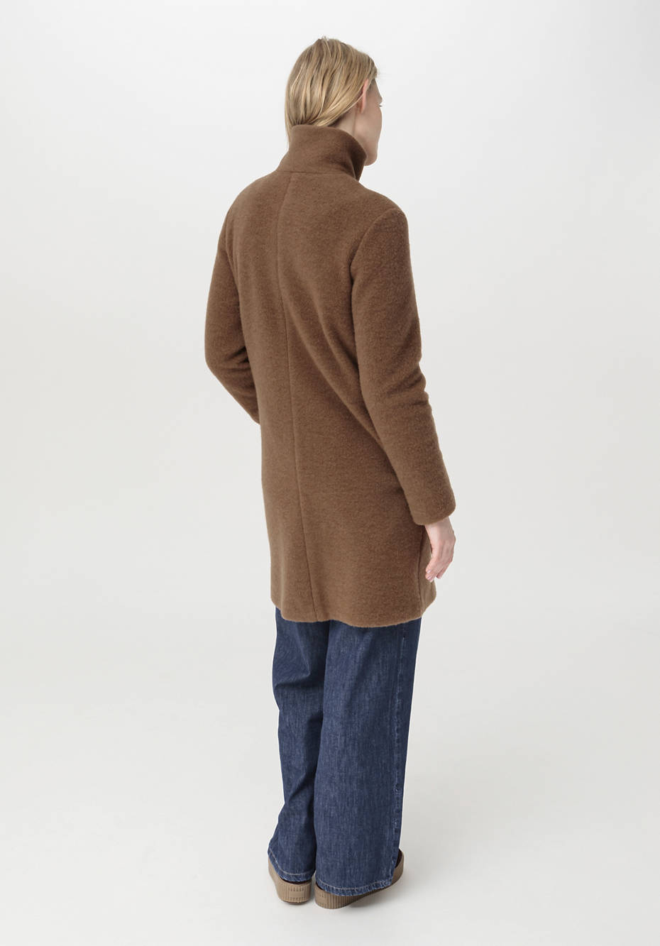 Wollfleece Mantel aus reiner Bio-Merinowolle