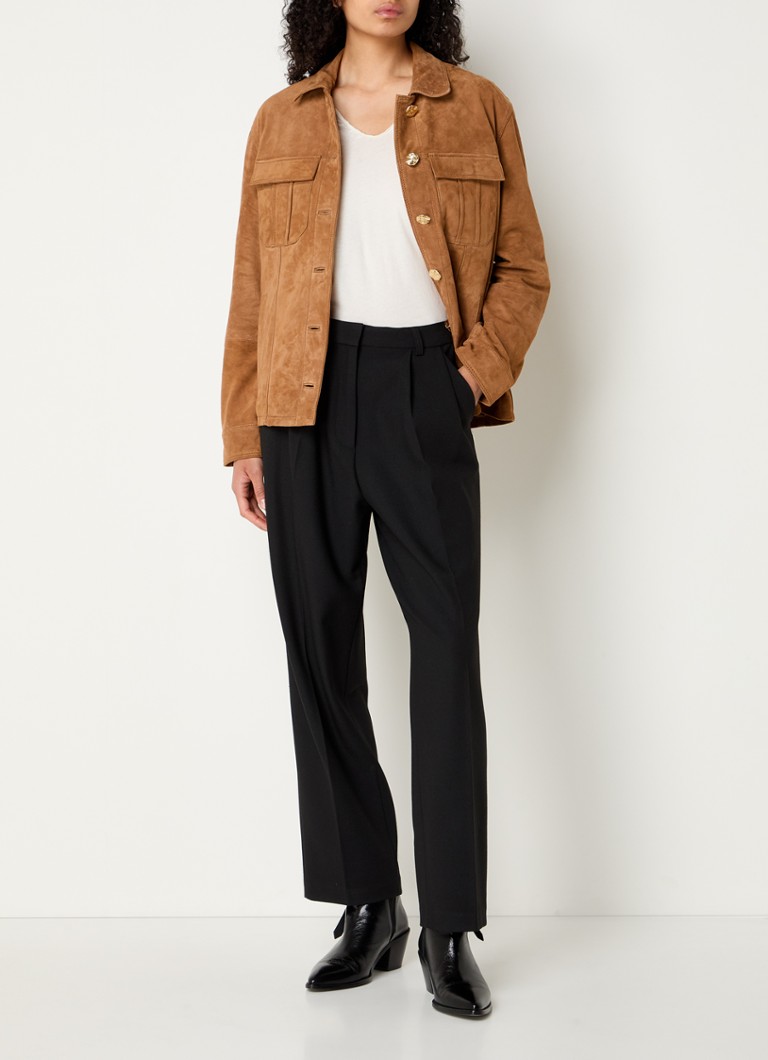 Chaqueta Kuba de Zadig&Voltaire en ante de piel de cabra con solapa y bolsillos laterales.