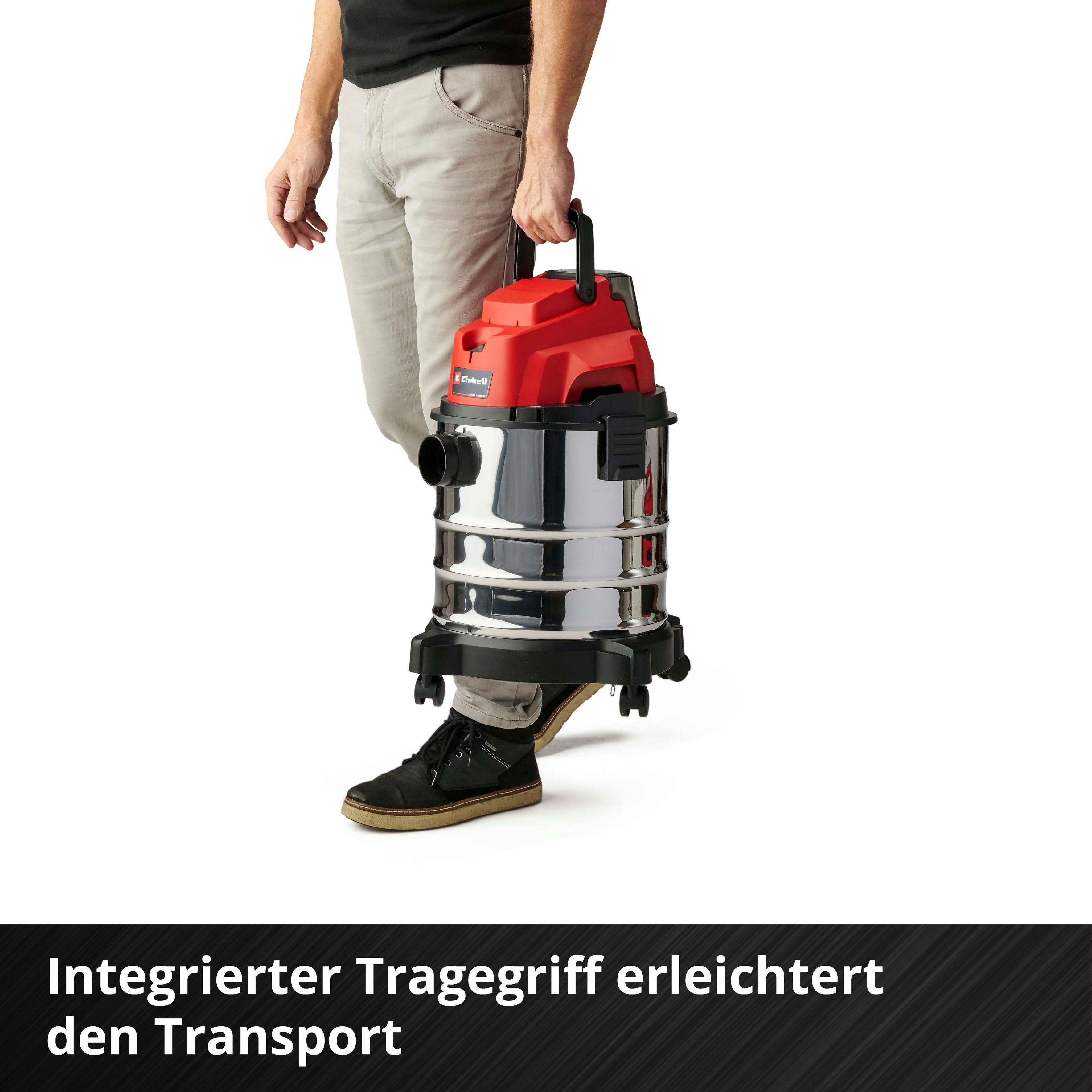 Einhell Nass-Trocken-Akkusauger TC-VC 18/20 Li S - Solo, 900 W, mit Beutel, Power X-Change, ohne Akku und Ladegerät