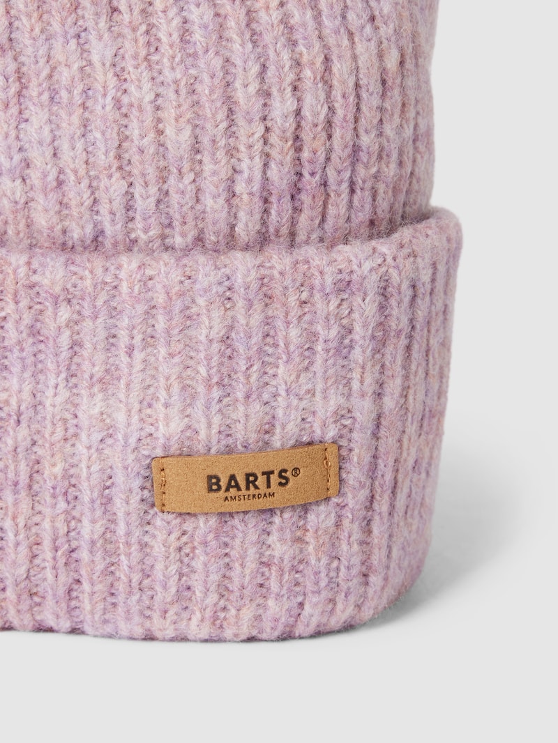 Beanie mit Label-Detail Modell 'Witzia' in flieder
