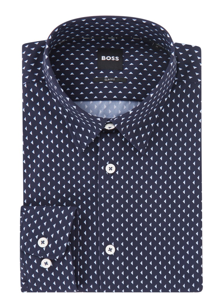 HUGO BOSS Roan slim fit košulja s mikro uzorkom