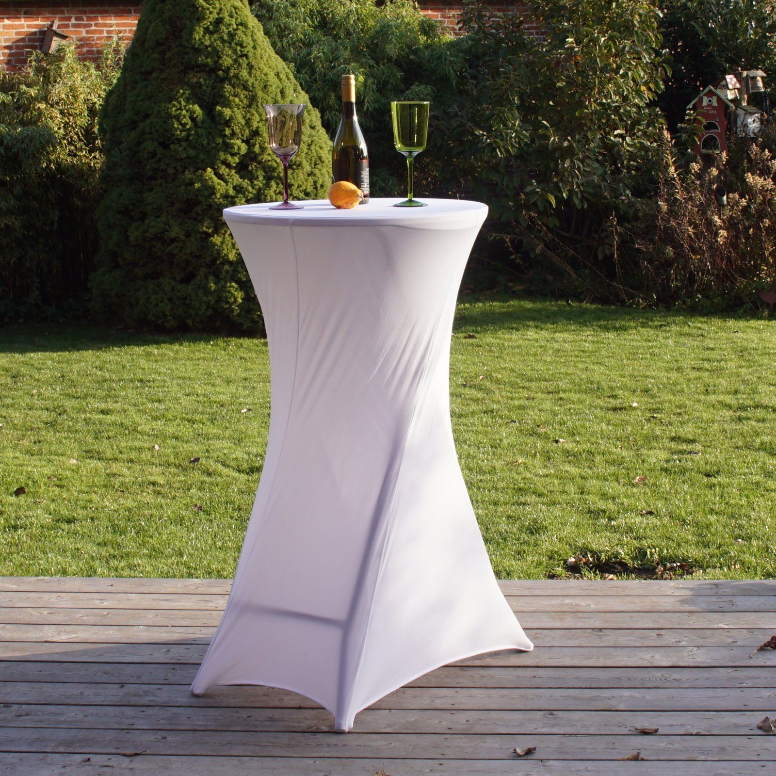 TRUTZHOLM Stehtisch Partytisch mit Husse Ø 60cm Bistrotisch Stehtisch Klapptisch + Decke (Set)