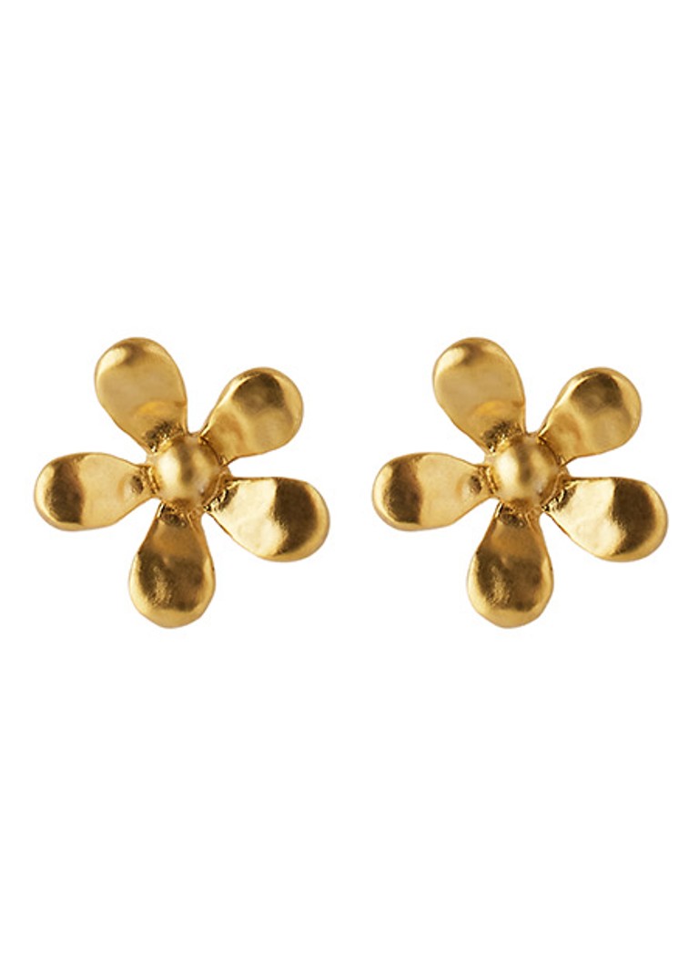 Boucles d'oreilles puces Wild Poppy de Pernille Corydon plaquées or