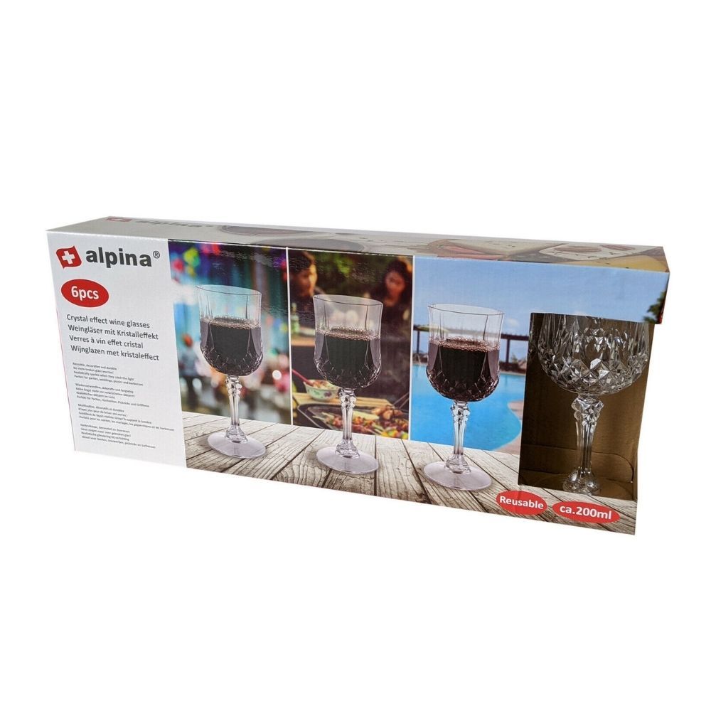 Alpina 200 ml 6er Set Kunststoff Weingläser