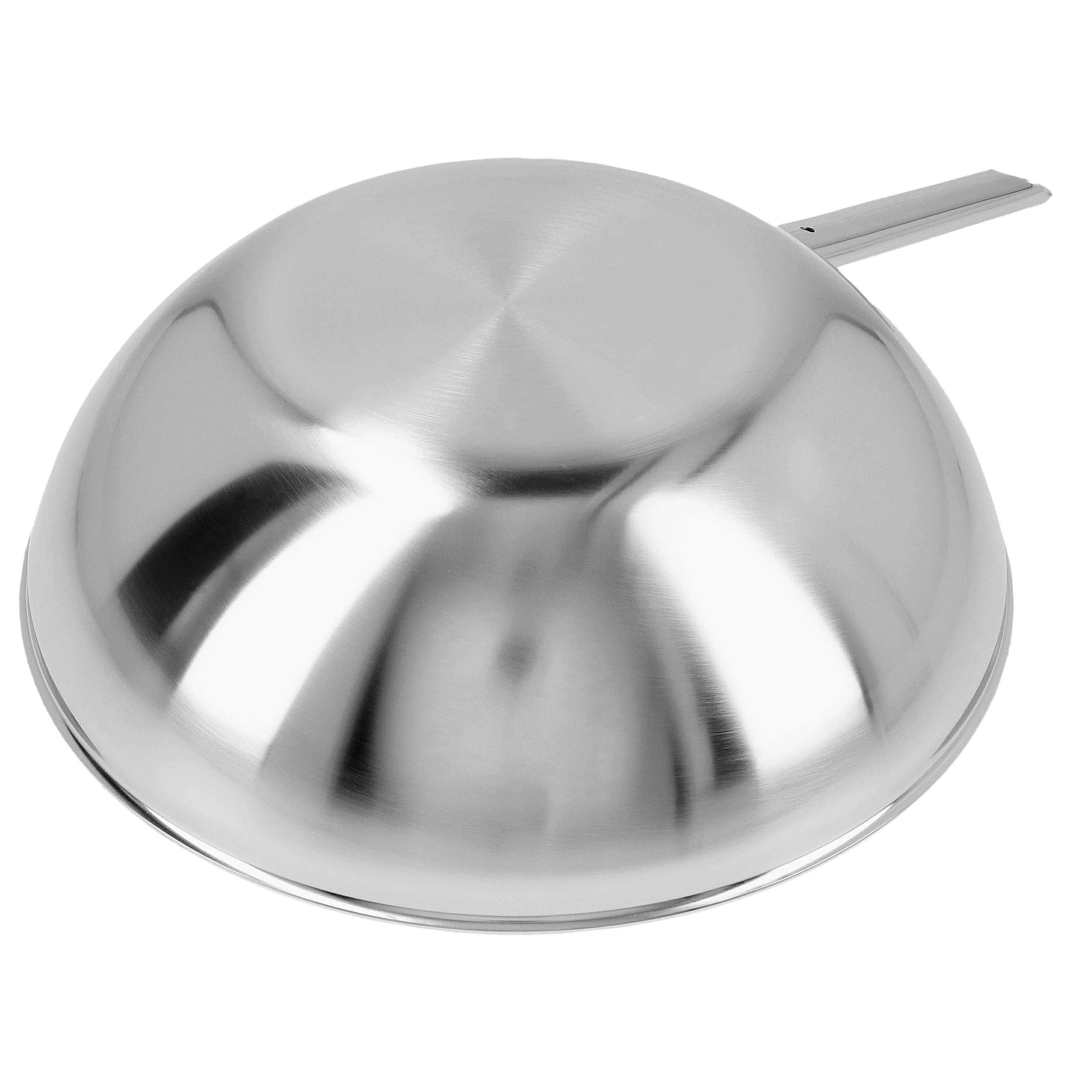 Wok flacher Boden 30 cm, 18/10 Edelstahl