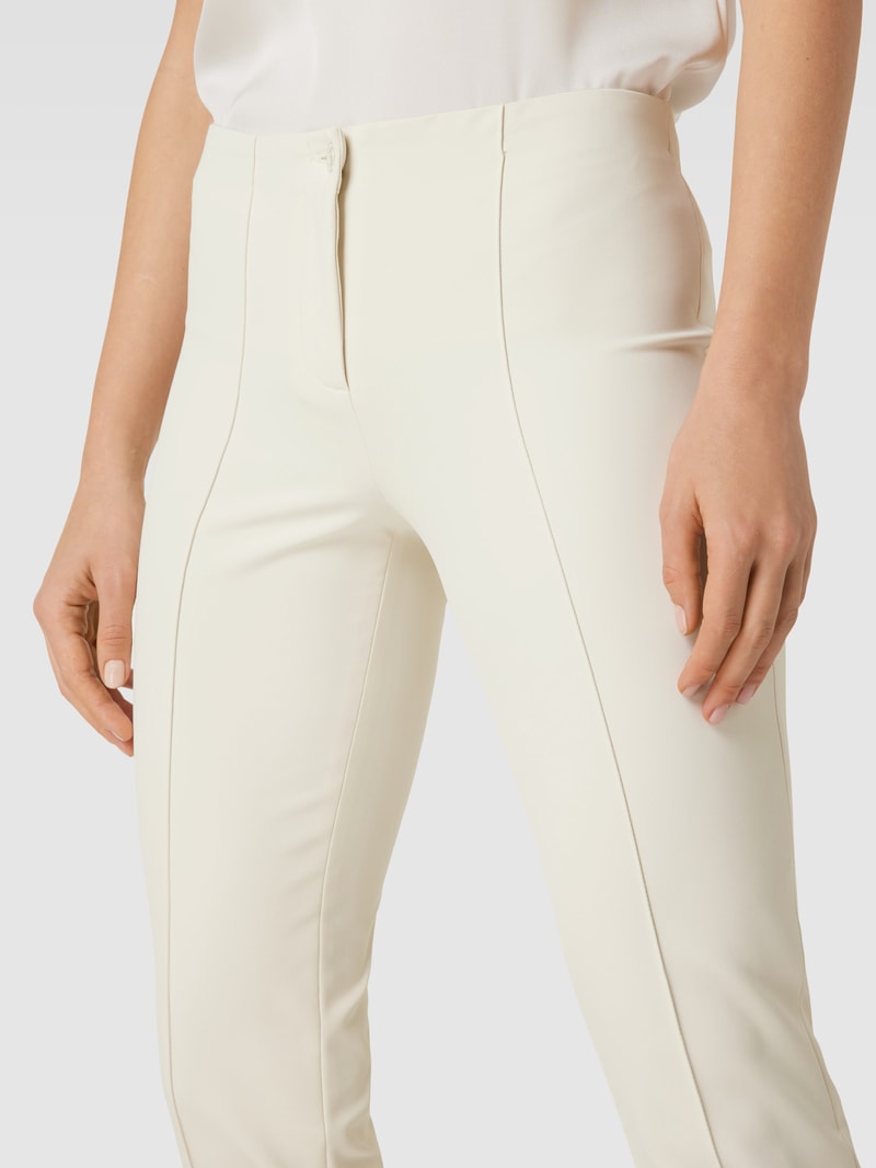 Verkürzte Hose mit Bügelfalten Modell 'ROS' in beige