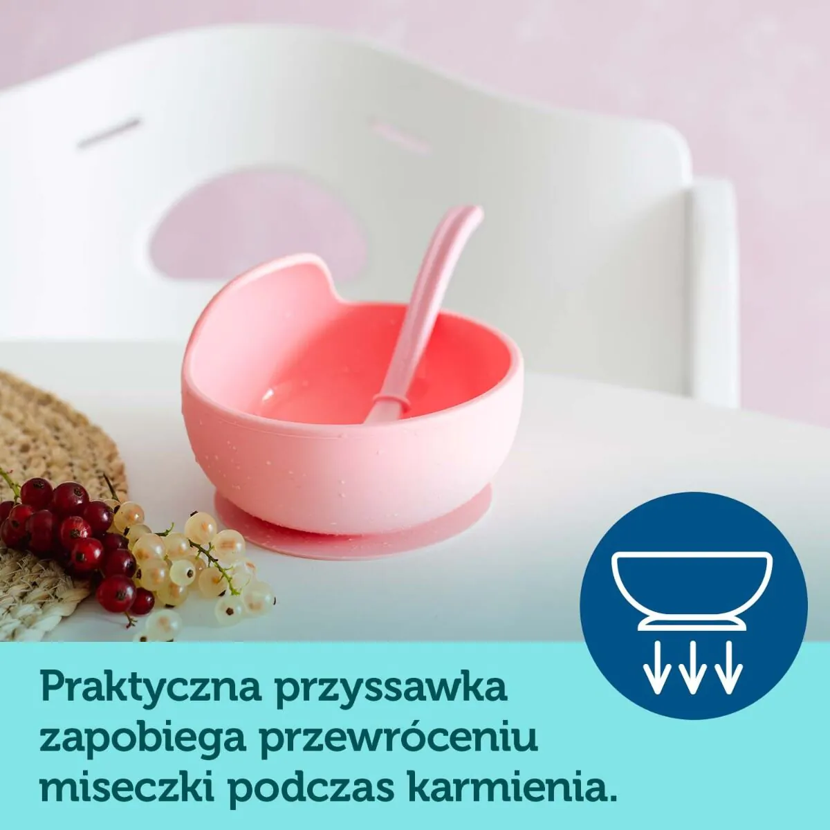 Κύπελλο σιλικόνης Canpol Babies με βεντούζα ροζ