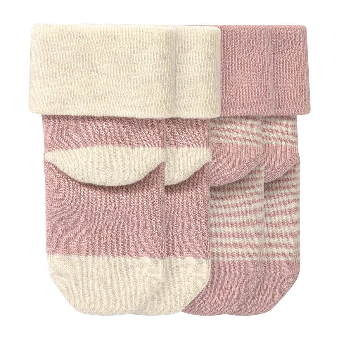2 Paar Newborn Socken mit Umschlagbündchen