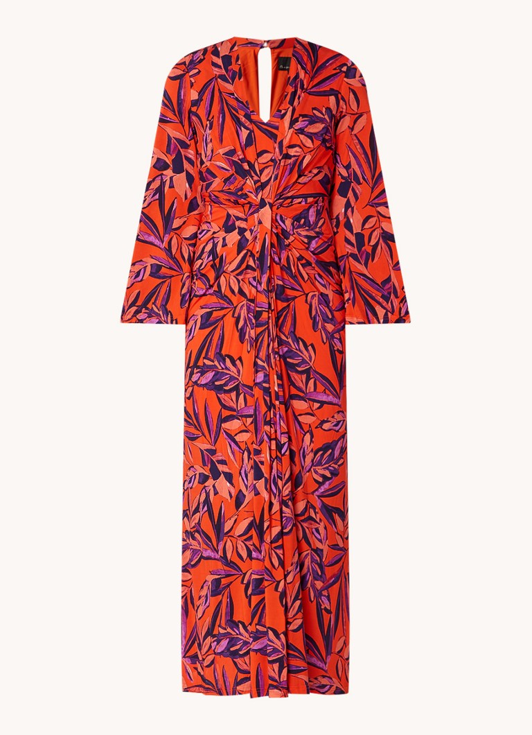 Phase Eight Briella maxi dress with knotted detail and leaf print