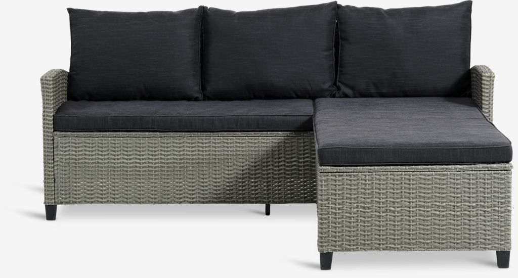 ONDRUP ONDRUP 3-seters loungesofa med lenestol, grå