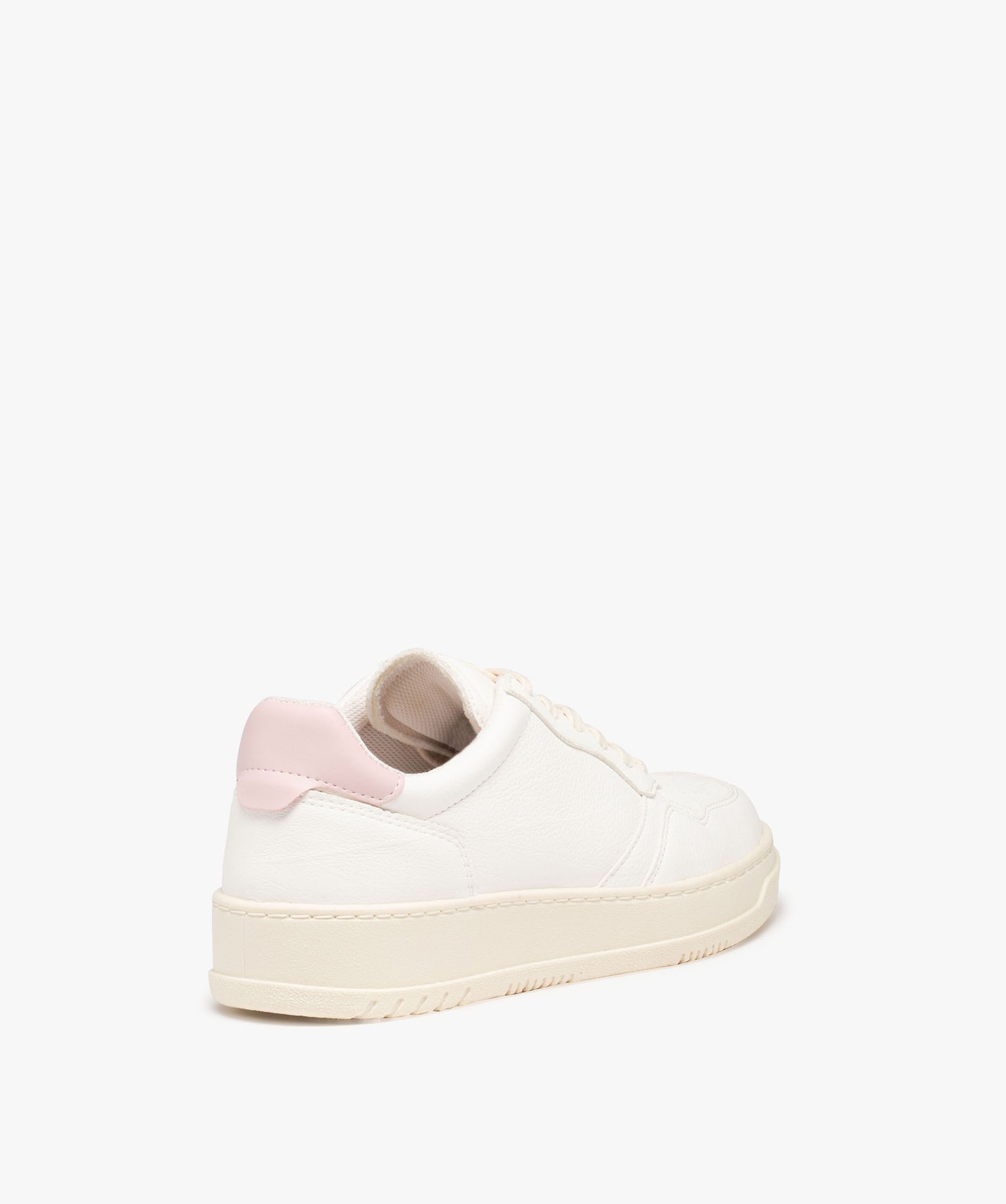 Baskets femme unies style rétro à semelle épaisse - Gémo... blanc | GEMO